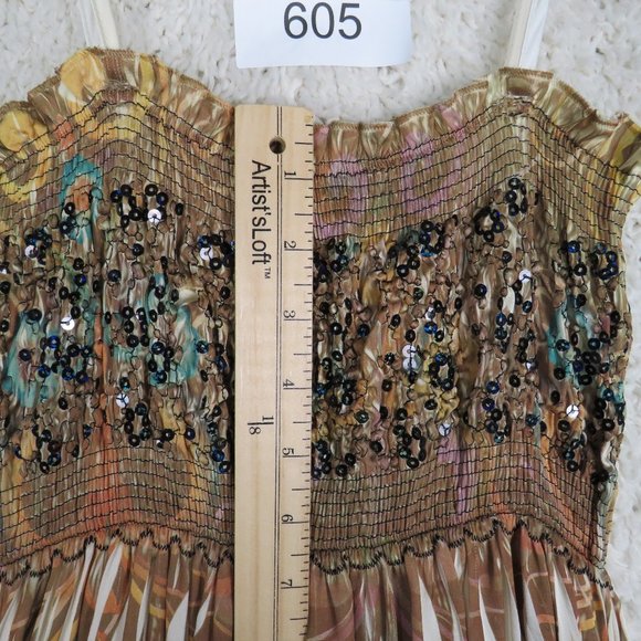 Lapis* Women's Smock Top Spaghetti String Sequence Maxi Dress~ One Size Fits ALL - Picture 10 of 13